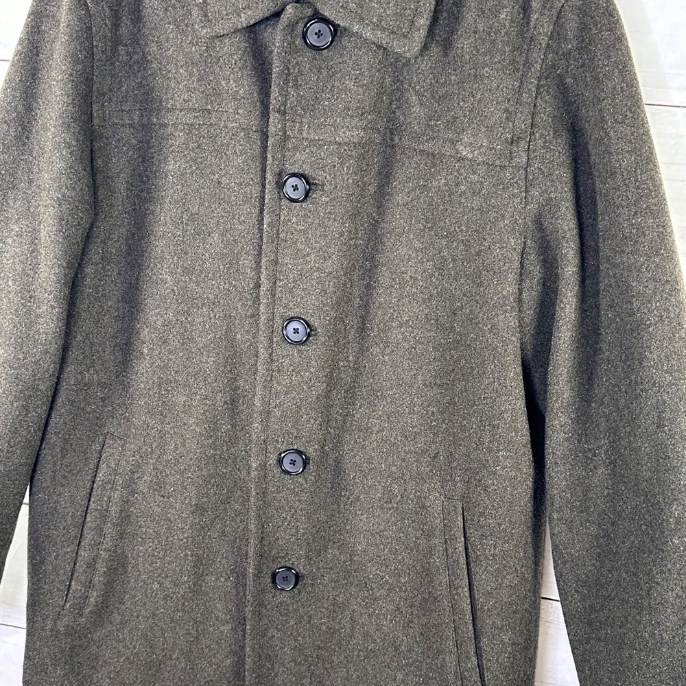 J. Crew Men's Uniform Olive Green Insulated Wool Jacket Size S - Picture 2 of 11